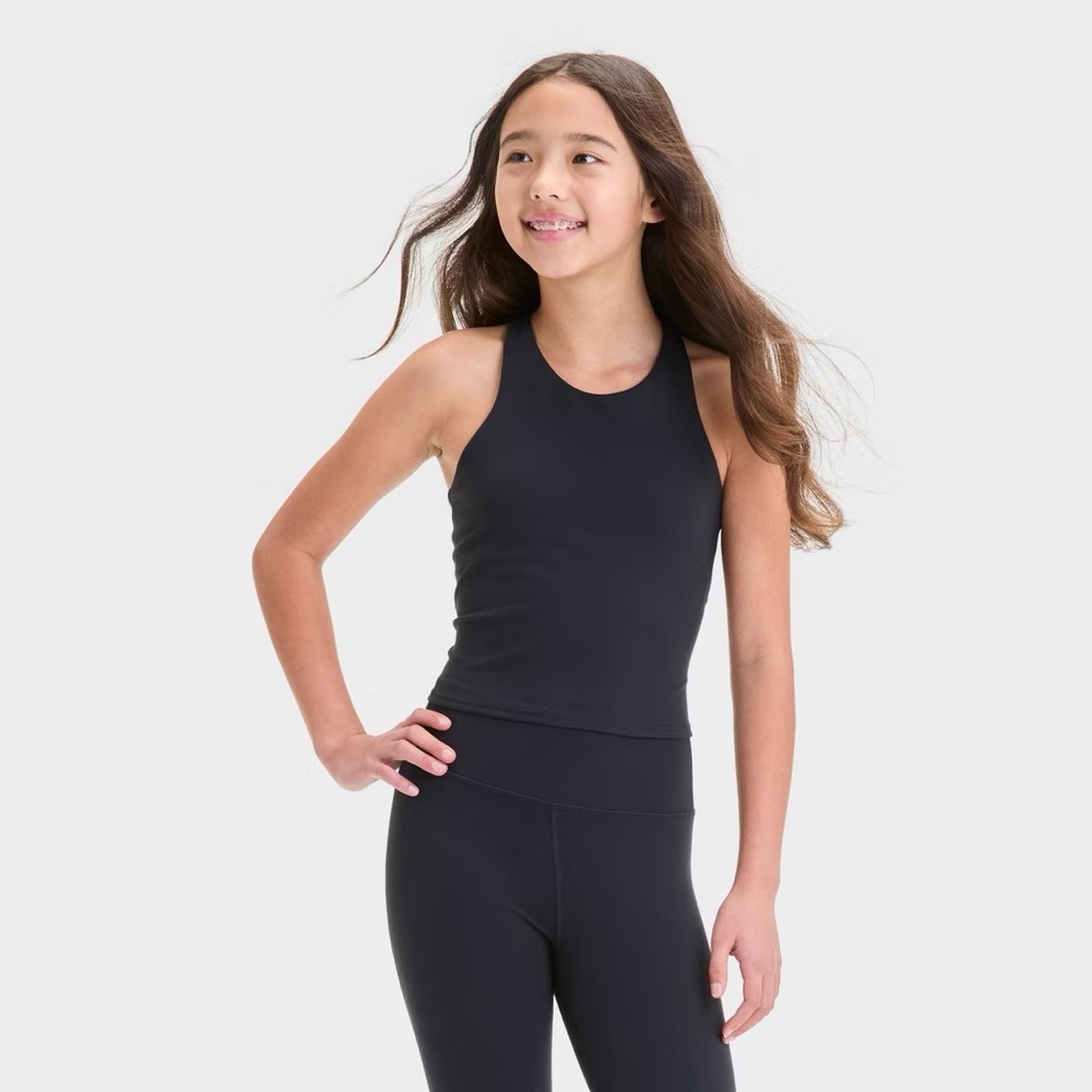 all in motion Black Racerback Tank Top
